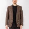 Vintage 70's Men Wool Blazer Jacket In Brown