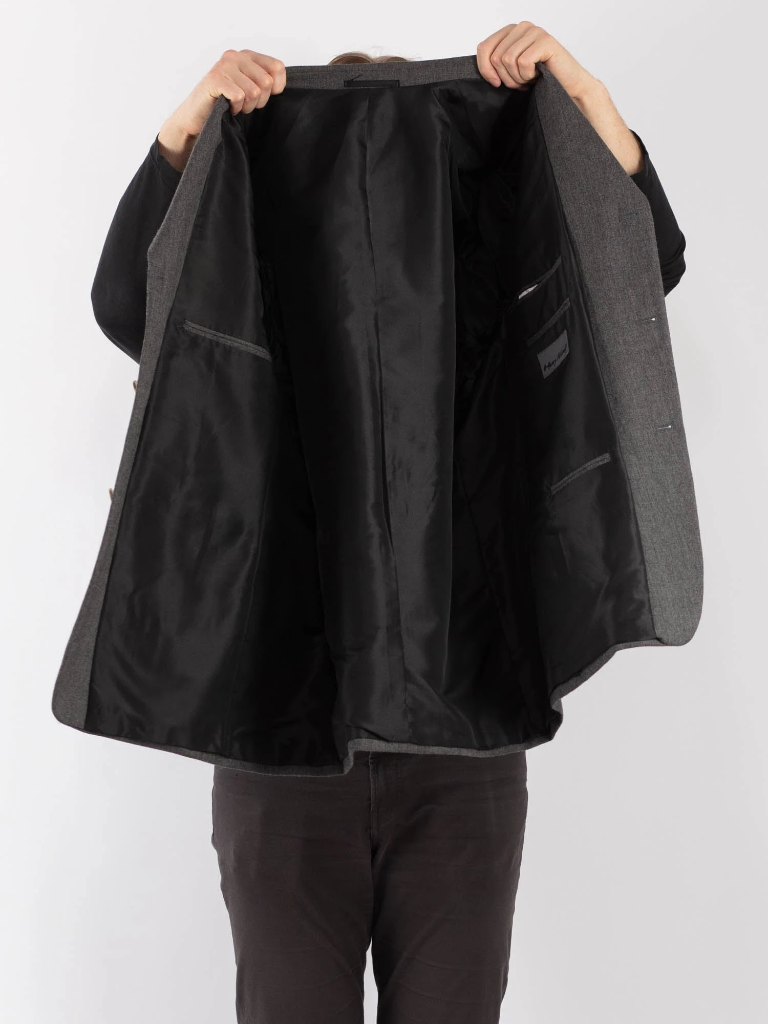 Vintage 70's Men Wool Blazer Jacket In Gray 4 Vintage 70's Men Wool Blazer Jacket In Gray - Image 4