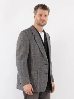 Vintage 70's Men Tweed Style Wool Blazer Jacket In Gray Blue 7 Vintage 70's Men Tweed Style Wool Blazer Jacket In Gray Blue -Northern Grip Vintage 70s Men Wool Blazer Jacket 0266