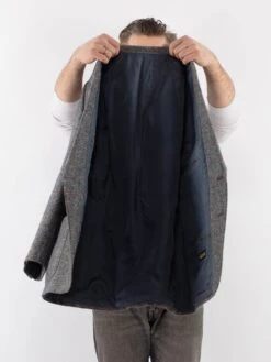 Vintage 70's Men Tweed Style Wool Blazer Jacket In Gray Blue 8 Vintage 70's Men Tweed Style Wool Blazer Jacket In Gray Blue -Northern Grip Vintage 70s Men Wool Blazer Jacket 0268