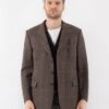 Vintage 70's Men Tweed Style Wool Blazer Jacket In Brown