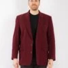 Vintage 70's Men Cashmere Wool Blend Blazer Jacket In Red