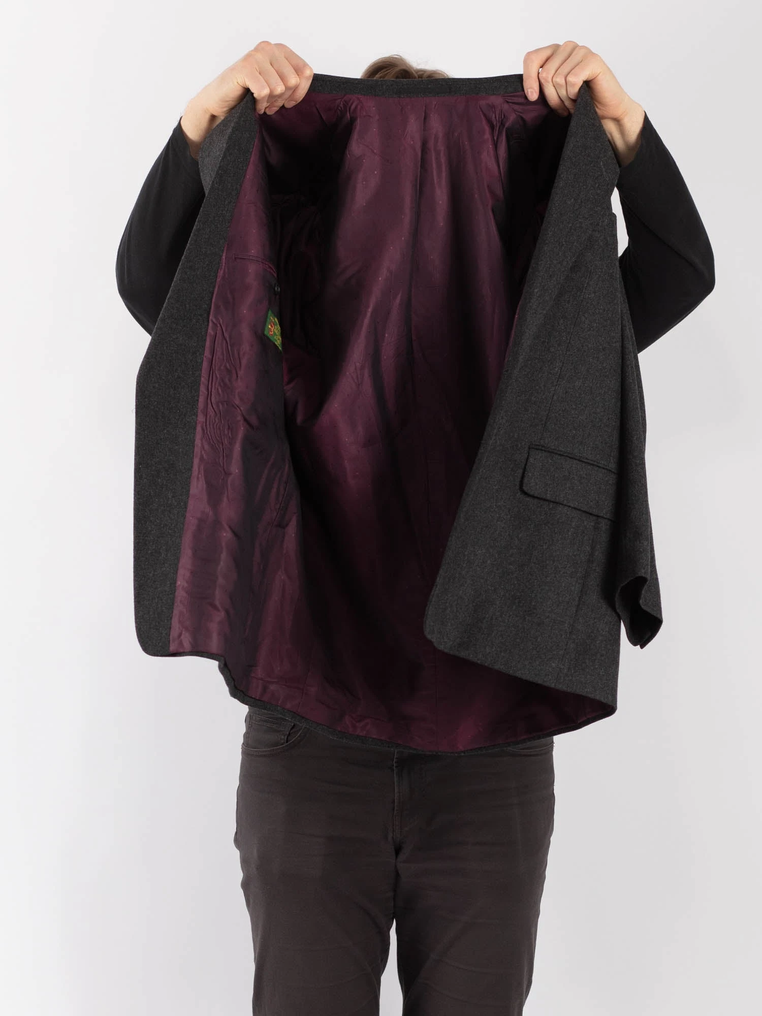 Vintage 70's Men Cashmere Wool Blend Blazer Jacket In Gray 4 Vintage 70's Men Cashmere Wool Blend Blazer Jacket In Gray - Image 4