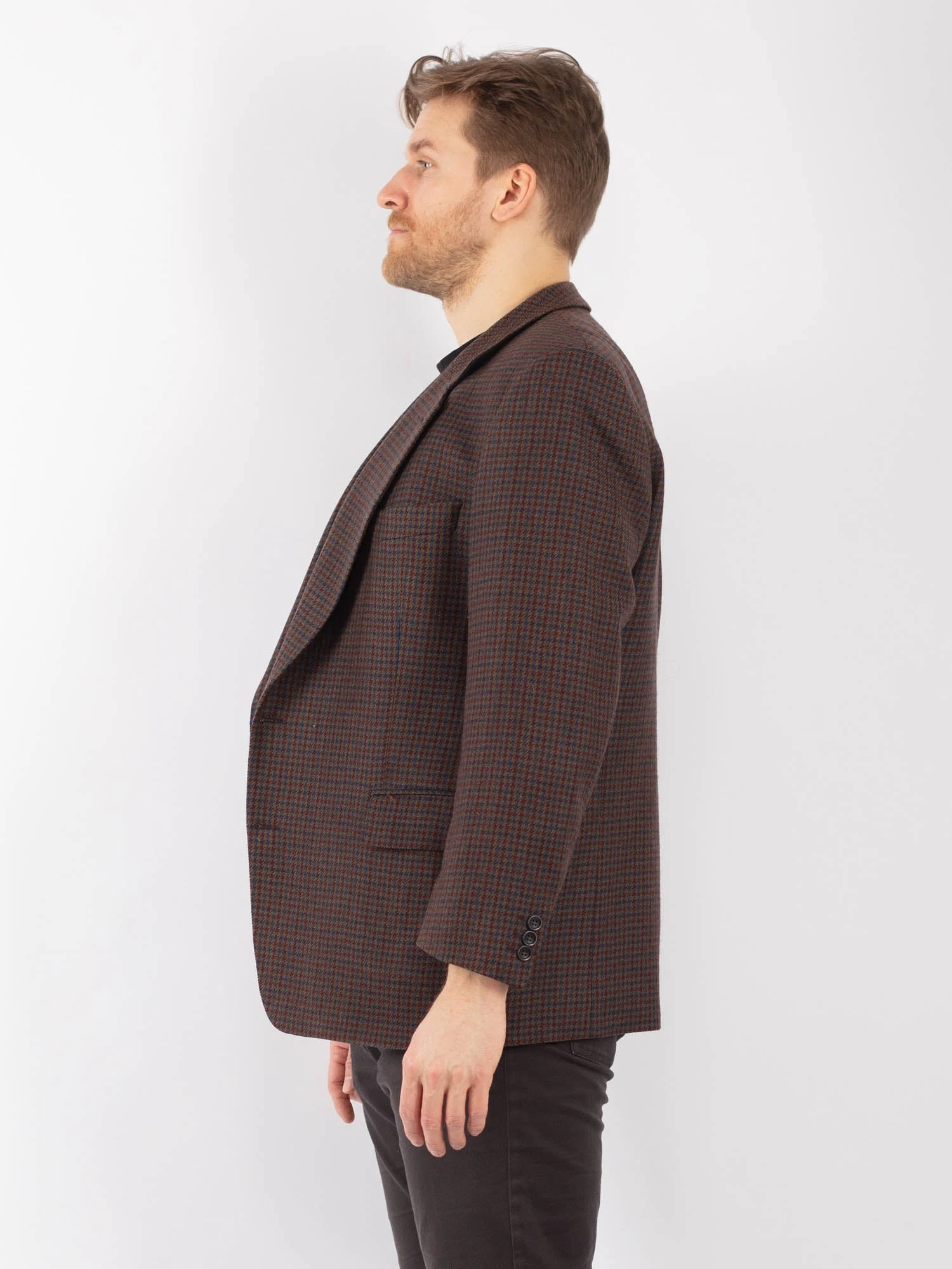 Vintage 70's Men Wool Blazer Jacket In Multi 3 Vintage 70's Men Wool Blazer Jacket In Multi - Image 3