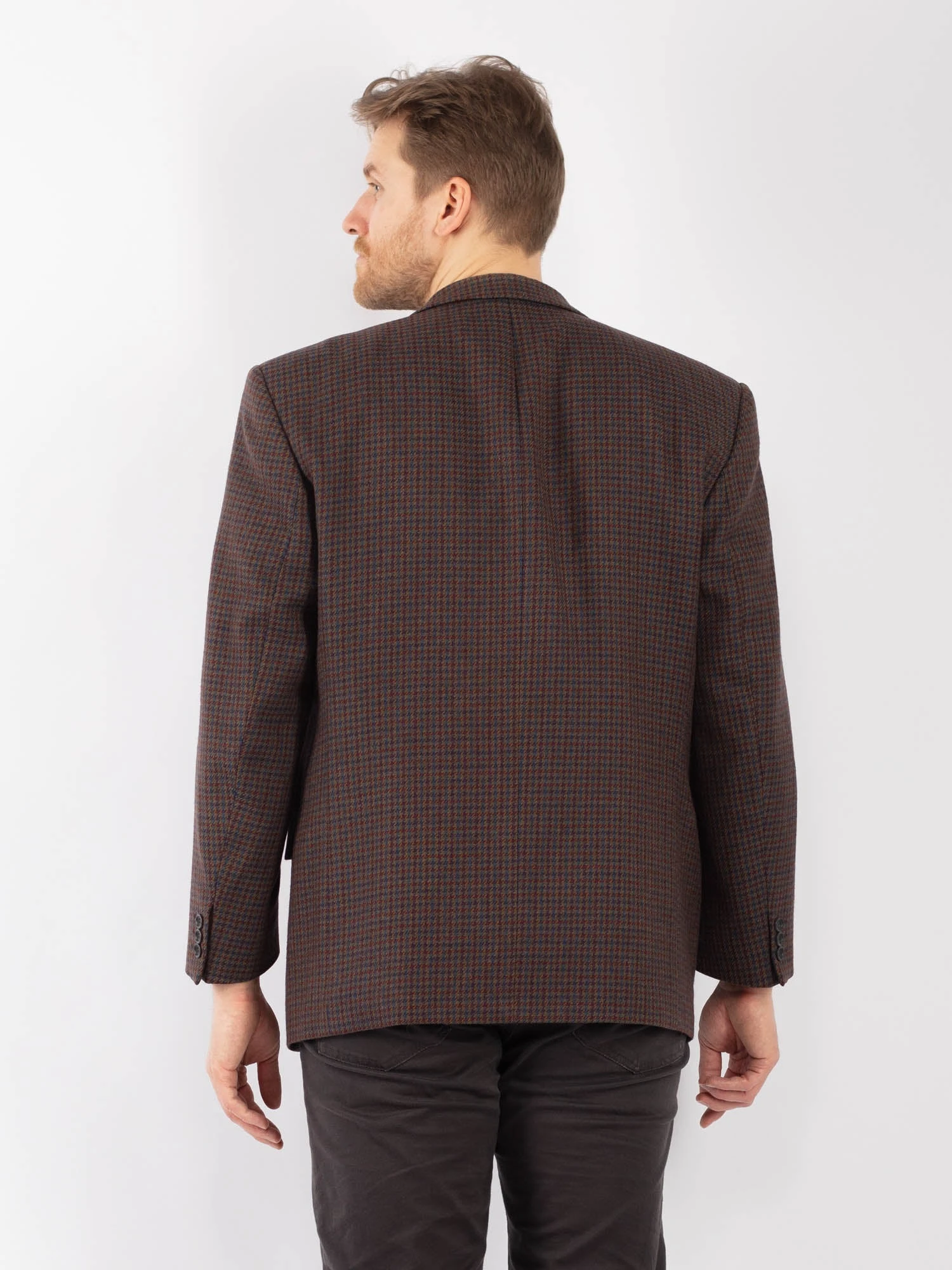 Vintage 70's Men Wool Blazer Jacket In Multi 2 Vintage 70's Men Wool Blazer Jacket In Multi - Image 2