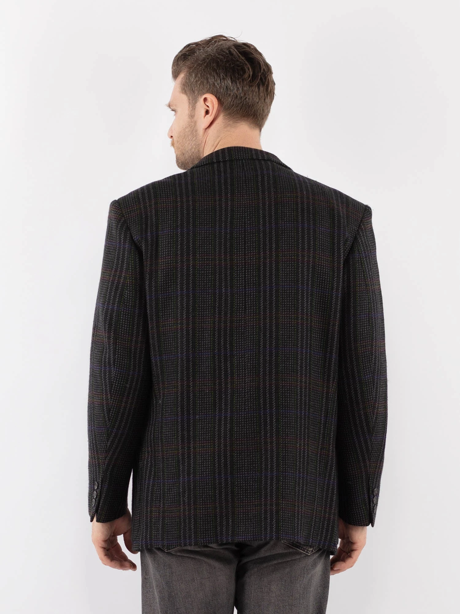 Vintage 70's Men Hugo Boss Wool Blazer Jacket In Multi 2 Vintage 70's Men Hugo Boss Wool Blazer Jacket In Multi - Image 2