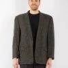 Vintage 70's Men Wool Blazer Jacket In Green