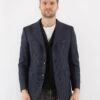 Vintage 70's Men Wool Blazer Jacket In Blue