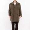 Vintage 70's Men Wool Coat In Green