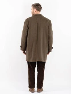 Vintage 70's Men Wool Coat In Green 6 Vintage 70's Men Wool Coat In Green -Northern Grip Vintage 70s Men Wool Coat 0146