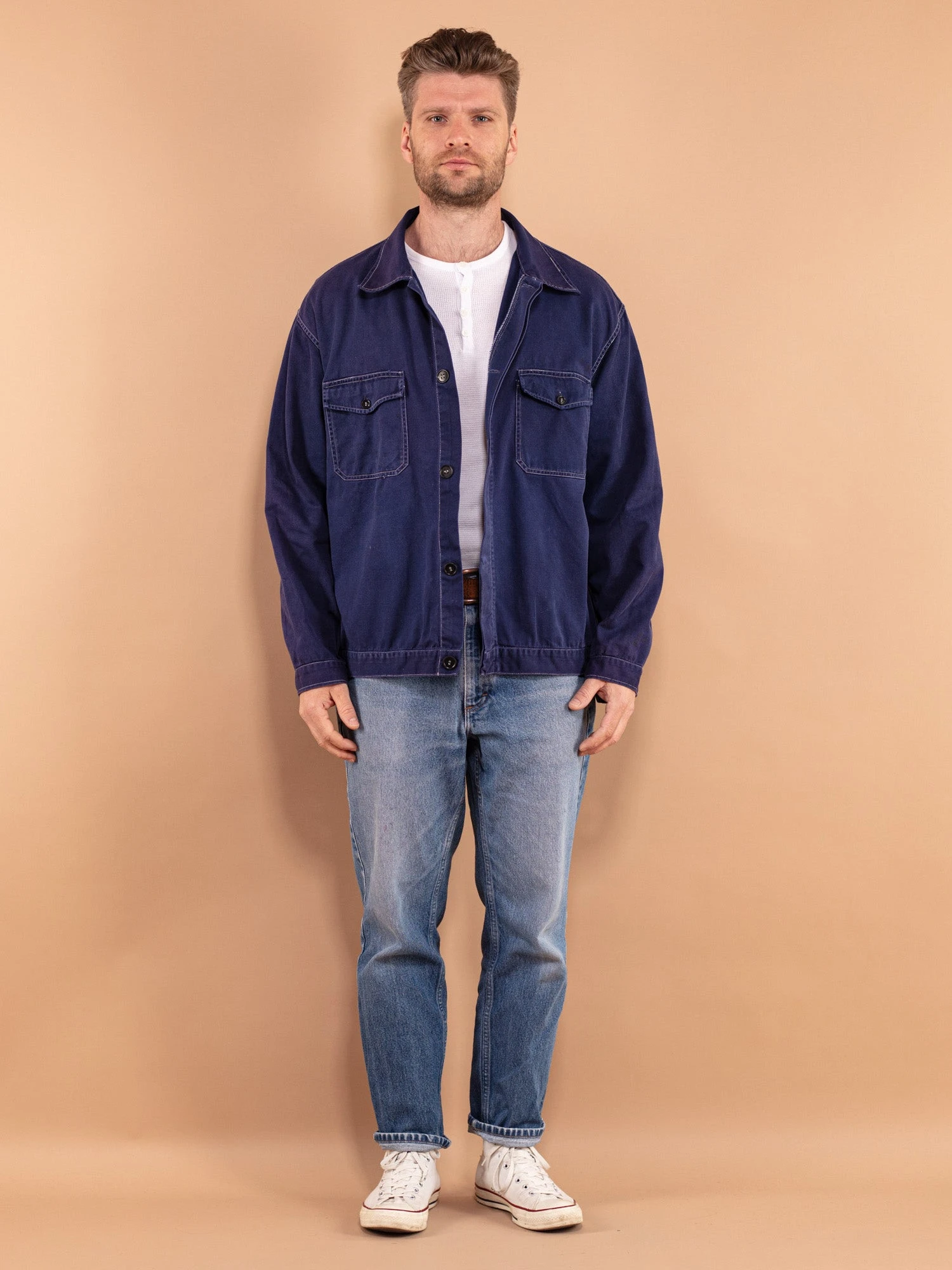 Vintage 70's Men Work Denim Jacket 1 Vintage 70's Men Work Denim Jacket