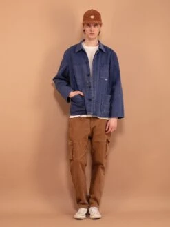 Vintage 70's Bleu-de-travail Sun Faded Work Jacket