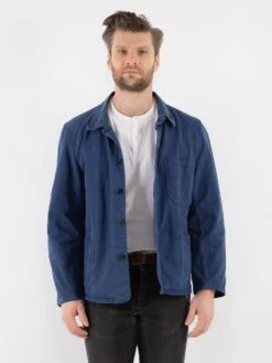 Vintage 70's Men Sanfor Work Jacket In Blue