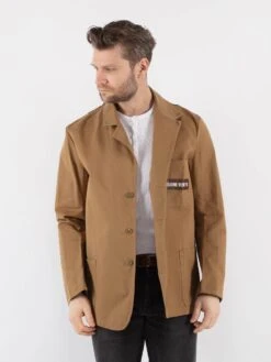 Vintage 70's Men Italian Work Jacket In Beige