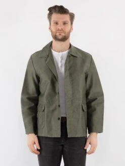 Vintage 70's Men Moleskin Work Jacket In Khaki