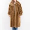 Vintage 70's Women Faux Fur Coat In Brown