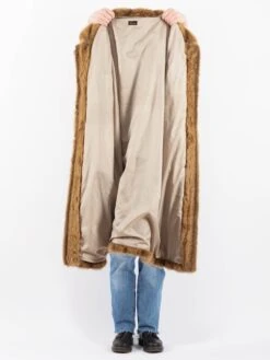 Vintage 70's Women Faux Fur Coat In Brown -Northern Grip Vintage 70s Women Faux Fur Coat 0015