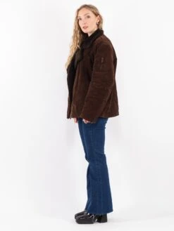 Vintage 70's Women Faux Sheepskin Jacket In Brown 7 Vintage 70's Women Faux Sheepskin Jacket In Brown -Northern Grip Vintage 70s Women Faux Sheepskin Jacket 0430