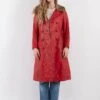 Vintage 70's Women Leather Coat In Red