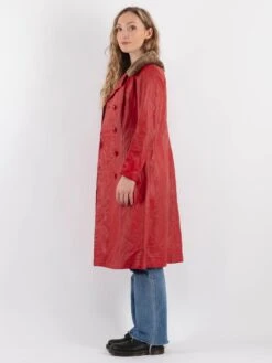 Vintage 70's Women Leather Coat In Red 7 Vintage 70's Women Leather Coat In Red -Northern Grip Vintage 70s Women Leather Coat 0594