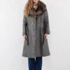 Vintage 70's Penny Lane Leather Coat In Gray