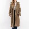 Vintage 70's Women Sheepskin Coat In Beige