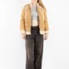 Vintage 70's Women Sheepskin Jacket In Beige