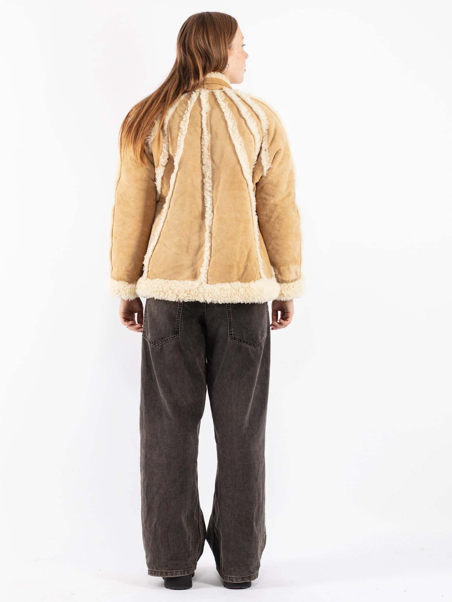Vintage 70's Women Sheepskin Jacket In Beige 2 Vintage 70's Women Sheepskin Jacket In Beige - Image 2