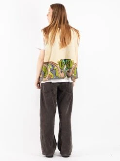 Vintage 70's Women Sheepskin Vest In Multi -Northern Grip Vintage 70s Women Sheepskin Vest 0852