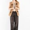 Vintage 70's Women Sheepskin Shearling Vest In Beige