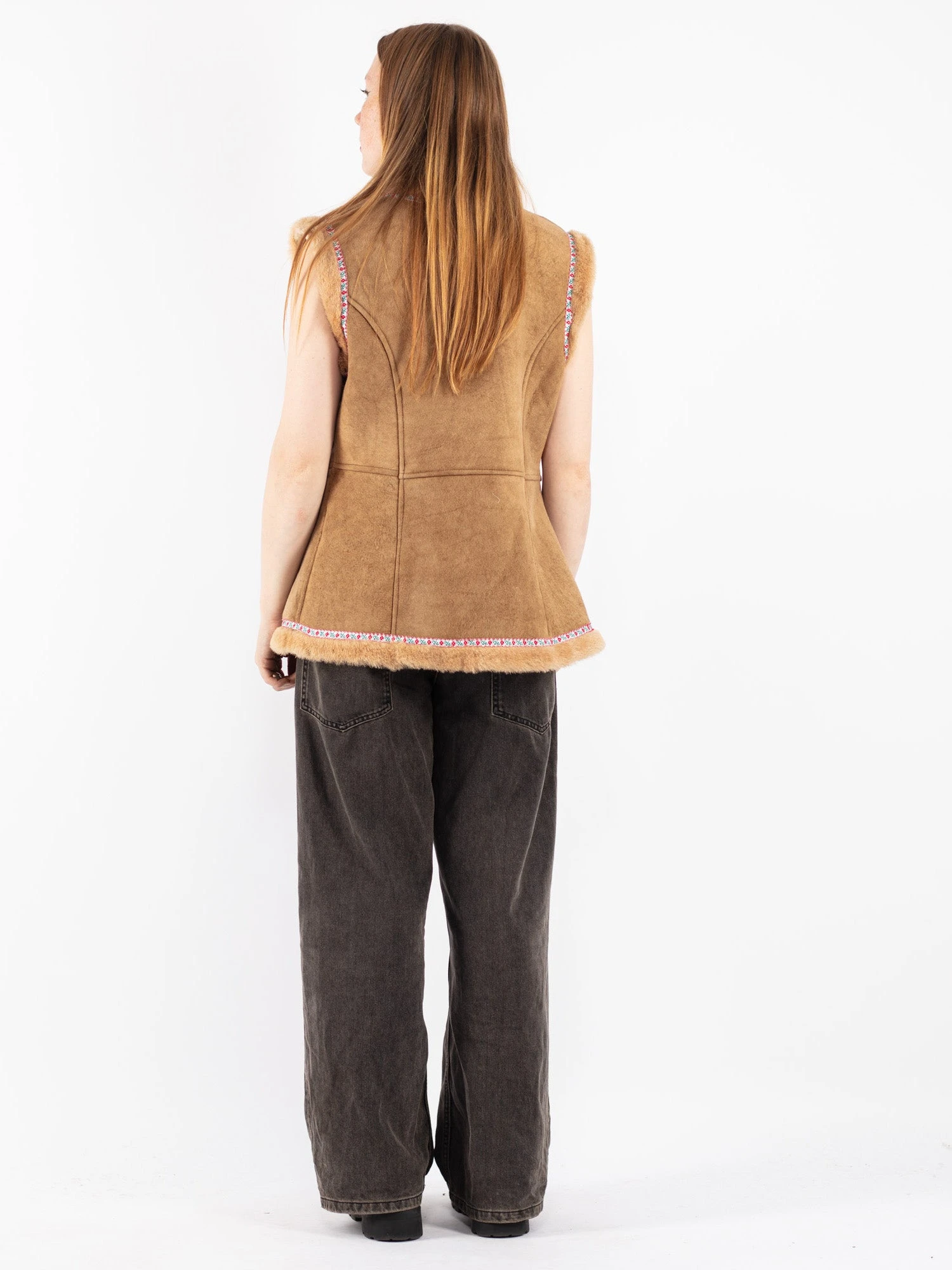 Vintage 70's Women Sheepskin Shearling Vest In Beige 3 Vintage 70's Women Sheepskin Shearling Vest In Beige - Image 3