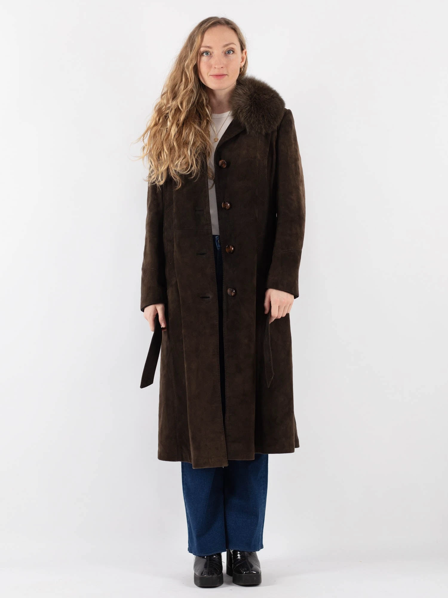 Vintage 70's Penny Lane Suede Coat In Brown 1 Vintage 70's Penny Lane Suede Coat In Brown