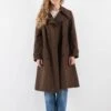 Vintage 70's Women Trench Coat In Brown