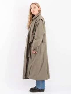 Vintage 70's Women Trench Coat In Khaki -Northern Grip Vintage 70s Women Trench Coat 0067