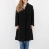 Vintage 70's Women Trench Coat In Black