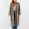 Vintage 70's Women Trench Coat In Beige