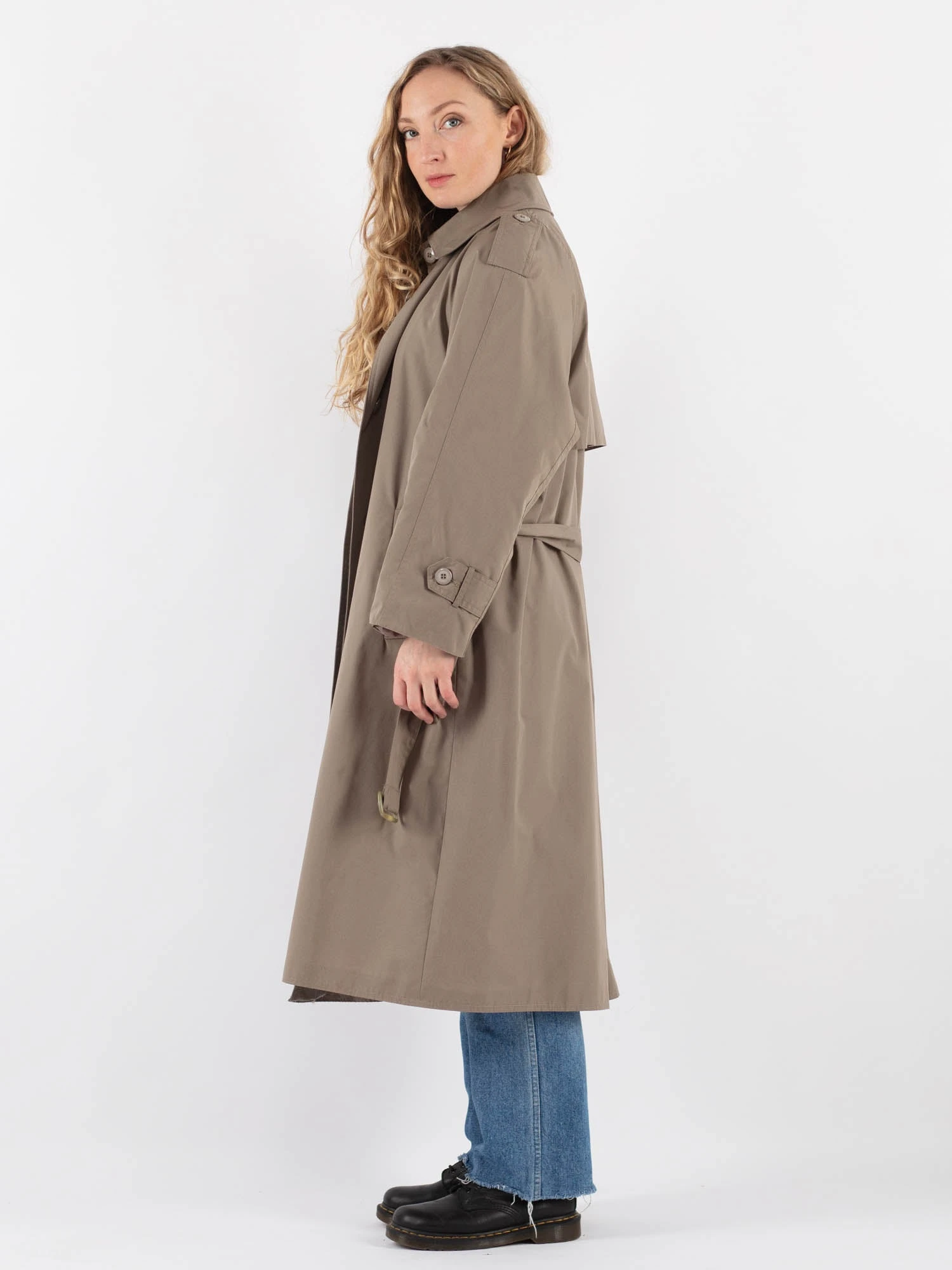 Vintage 70's Women Trench Coat In Beige 3 Vintage 70's Women Trench Coat In Beige - Image 3