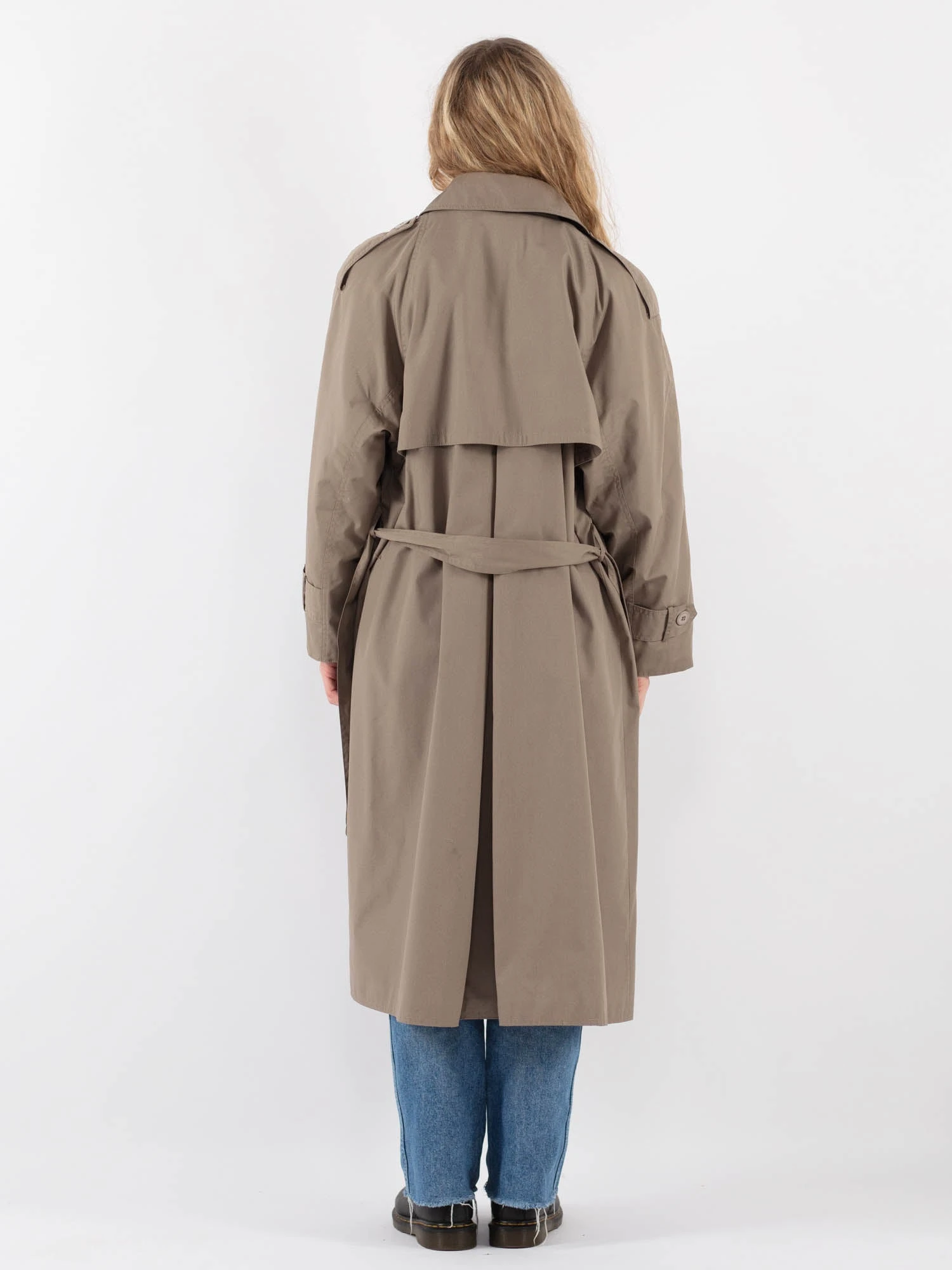 Vintage 70's Women Trench Coat In Beige 2 Vintage 70's Women Trench Coat In Beige - Image 2