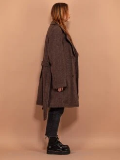 Vintage 70's Women Wool Coat In Brown -Northern Grip Vintage 70s Women Wool Coat Brown 3