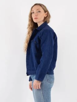 Vintage 70's Women Cropped Work Jacket In Blue 6 Vintage 70's Women Cropped Work Jacket In Blue -Northern Grip Vintage 70s Women Work Jacket 0266