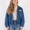 Vintage 60's Women Cropped Work Jacket In Blue