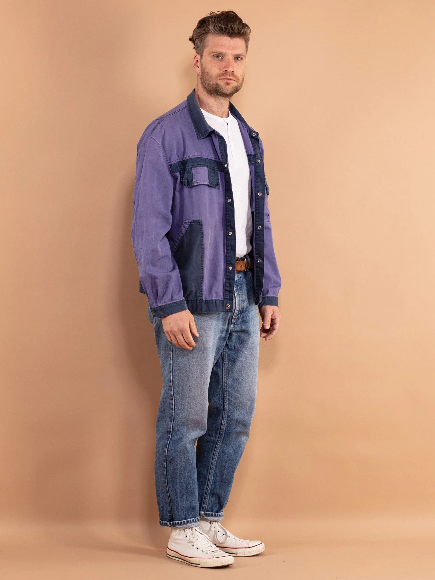 Vintage 80's Men Distressed Work Jacket 3 Vintage 80's Men Distressed Work Jacket - Image 3