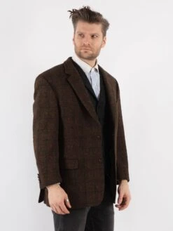 Vintage 80's Men Harris Tweed Jacket In Brown 7 Vintage 80's Men Harris Tweed Jacket In Brown -Northern Grip Vintage 80s Men Harris Tweed Jacket 0070