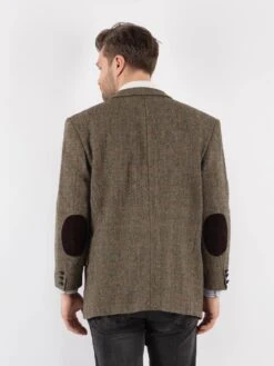Vintage 80's Men Harris Tweed Jacket In Olive Green 7 Vintage 80's Men Harris Tweed Jacket In Olive Green -Northern Grip Vintage 80s Men Harris Tweed Jacket 0096