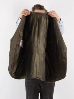 Vintage 80's Men Harris Tweed Jacket In Olive Green 8 Vintage 80's Men Harris Tweed Jacket In Olive Green -Northern Grip Vintage 80s Men Harris Tweed Jacket 0097