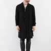 Vintage 80's Men Mac Coat In Black