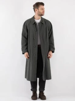 Vintage 80's Men Mac Coat In Gray