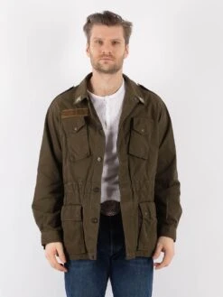 Vintage 80's Men Italian Military Jacket In Green