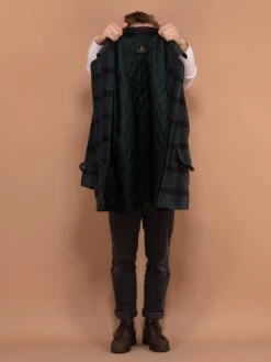 Vintage 80's Men Plaid Wool And Suede Blend Jacket -Northern Grip Vintage 80s Men Plaid Wool Suede Blend Jacket 4