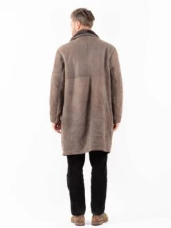 Vintage 80's Men Sheepskin Coat In Gray -Northern Grip Vintage 80s Men Sheepskin Coat 0018